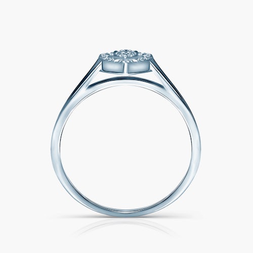 Pierścionek zaręczynowy SAVICKI: białe złoto, diament